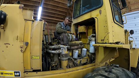 Fiat Allis FR12 loader engine removal.