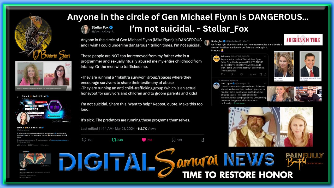 DSNews | Anyone in the circle of Gen Michael Flynn is DANGEROUS… I’m not suicidal. Stellar_Fox