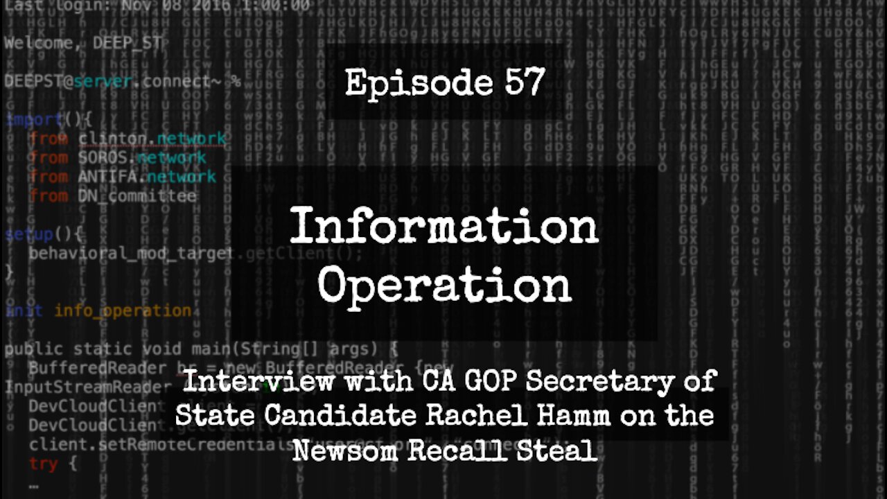 IO Episode 57 - Interview with CA GOP SoS Candidate Rachel Hamm on the Newsom Steal