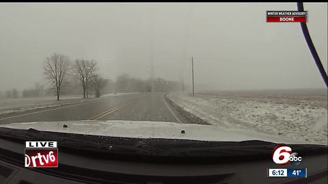 Out on the roads during the spring snow