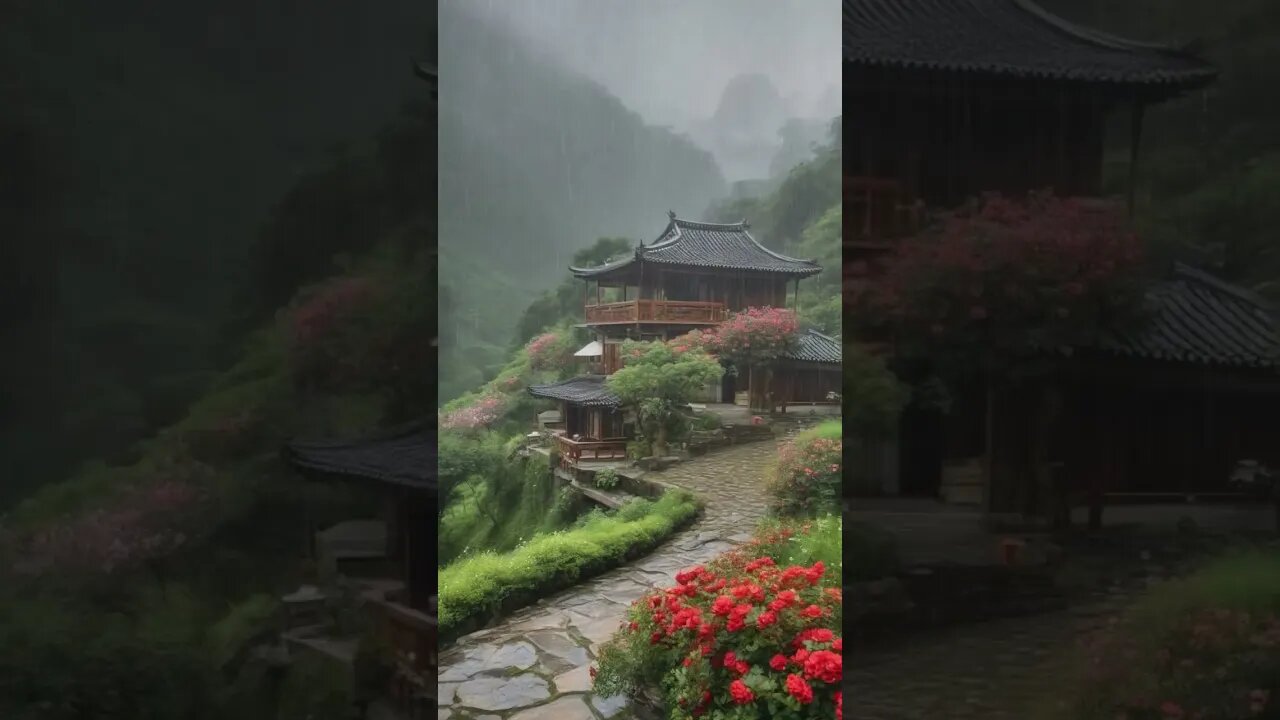 雨声下的宁静大自然：山间雨林助眠，释放压力，实现快速冥想，深度睡眠，心灵愈合#ASMR#shorts #shortvideo #sleepmusic #rainsounds #rain #sleep