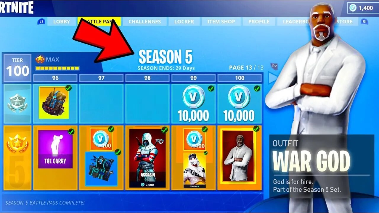 *NEW* Fortnite Season 5 NEWS! - ALL SKINS & ITEMS TIER 100 COMING SOON! in Fortnite Battle Royale