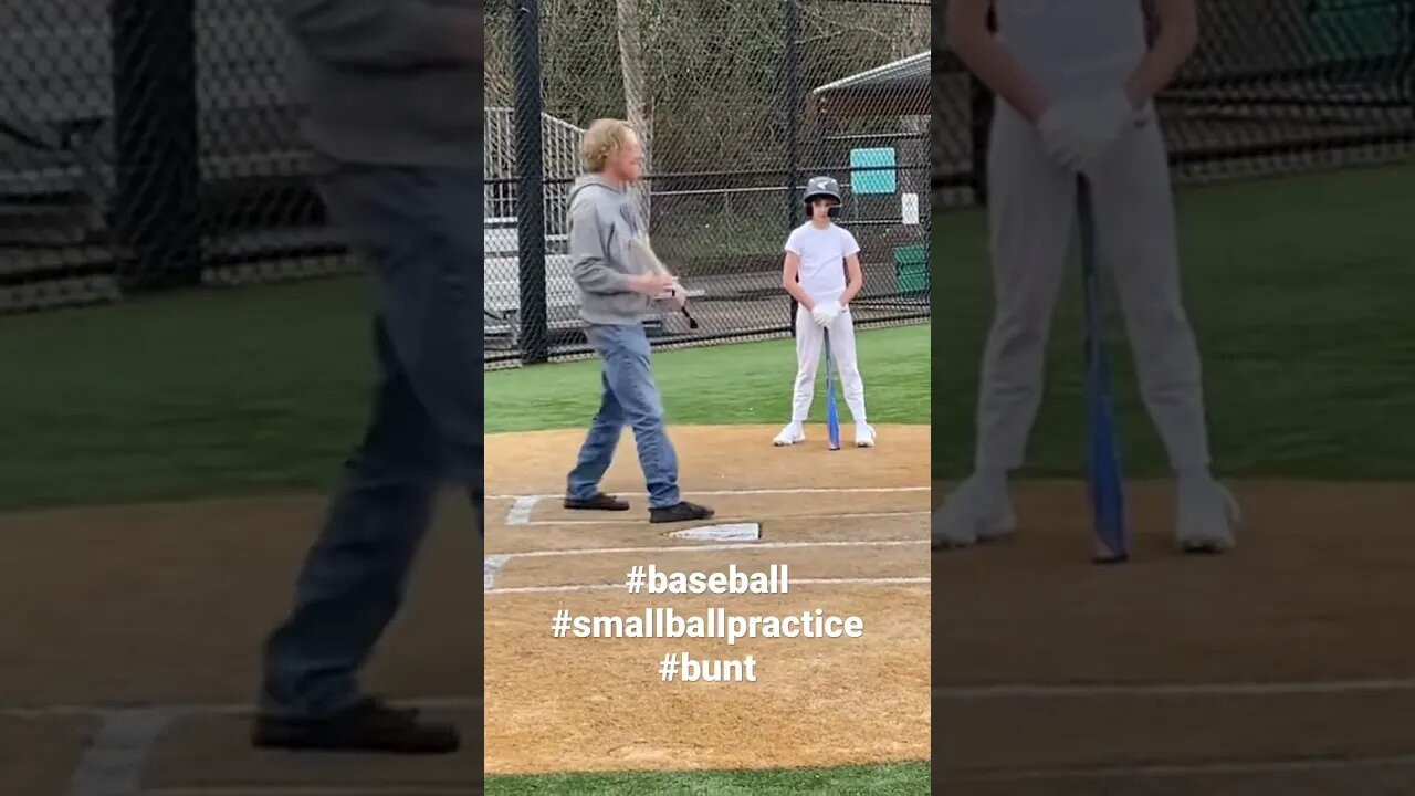 A little bunting practice, small ball wins! #baseball #smallball #fundamentals #baseballlife