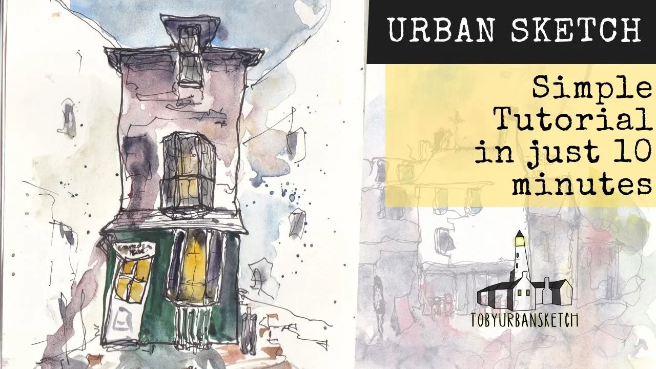 Simple Urban Sketching Tutorial for Beginners - A Ten Minute Challenge