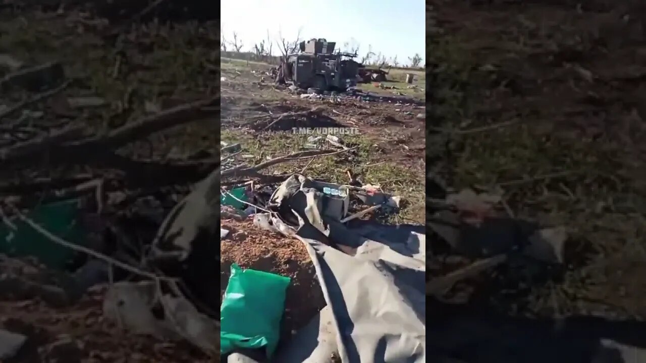 destroyed British armored car Husky TSV