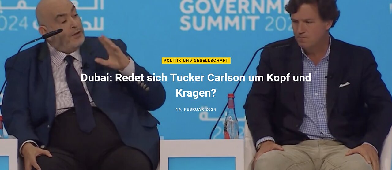 Dubai: Redet sich Tucker Carlson um Kopf und Kragen?