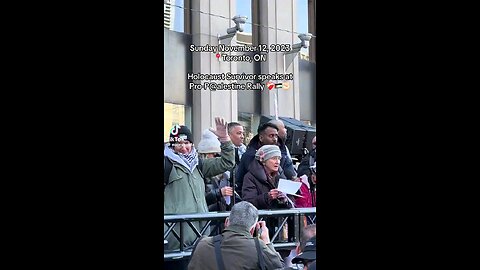 Holocaust survivor speaks out in support of Palestine. “End the occupation!”