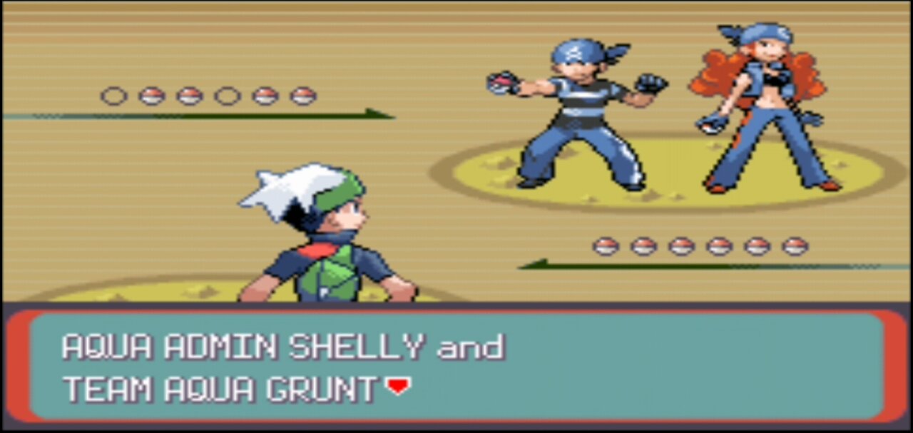 Pokemon Emerald - Team Aqua Admin 3rd Battle: Shelly w/ Aqua Grunt