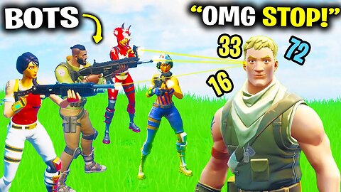 I Trolled Him With NEW Bot Grenades.. (Fortnite Battle Lab)