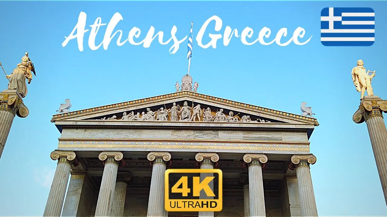 Athens, Greece Street Walk City Tour In (4K)