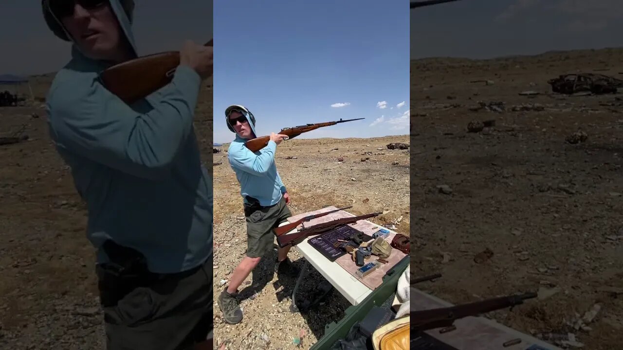 Trying to convince a New Shooter to Shoot a BIG Gun! Fail? #gun #shooting #mosin