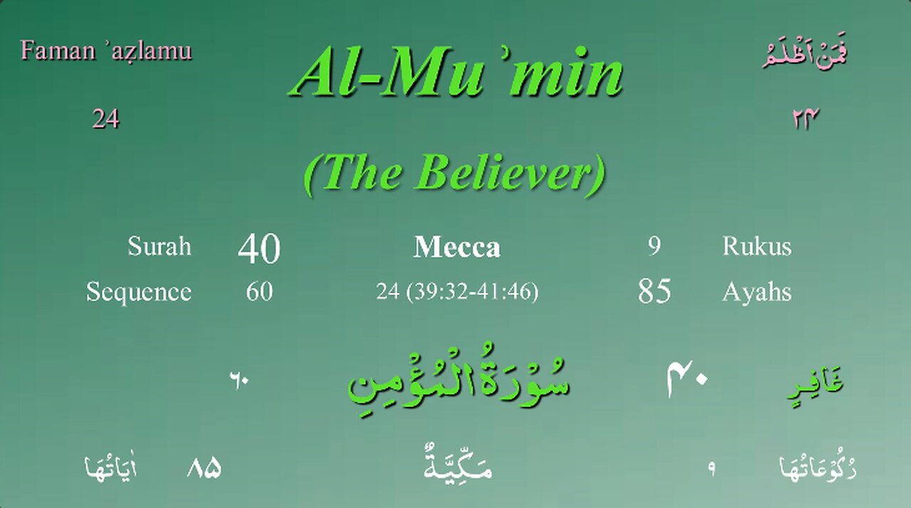 040 Surah Al Mumin by Mishary Al Afasy (iRecite)