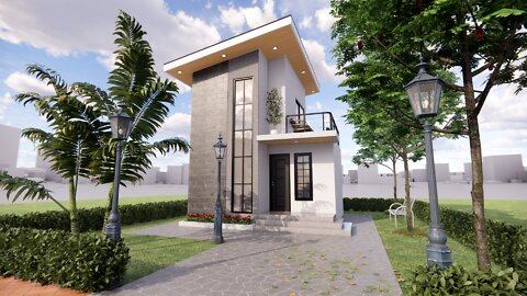 Small House Design 5x5 METERS 2 Bedroom With Rooftop