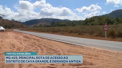 Timóteo e Marliéria: MG-425, principal rota de acesso ao distrito de cava grande, é demanda antiga.