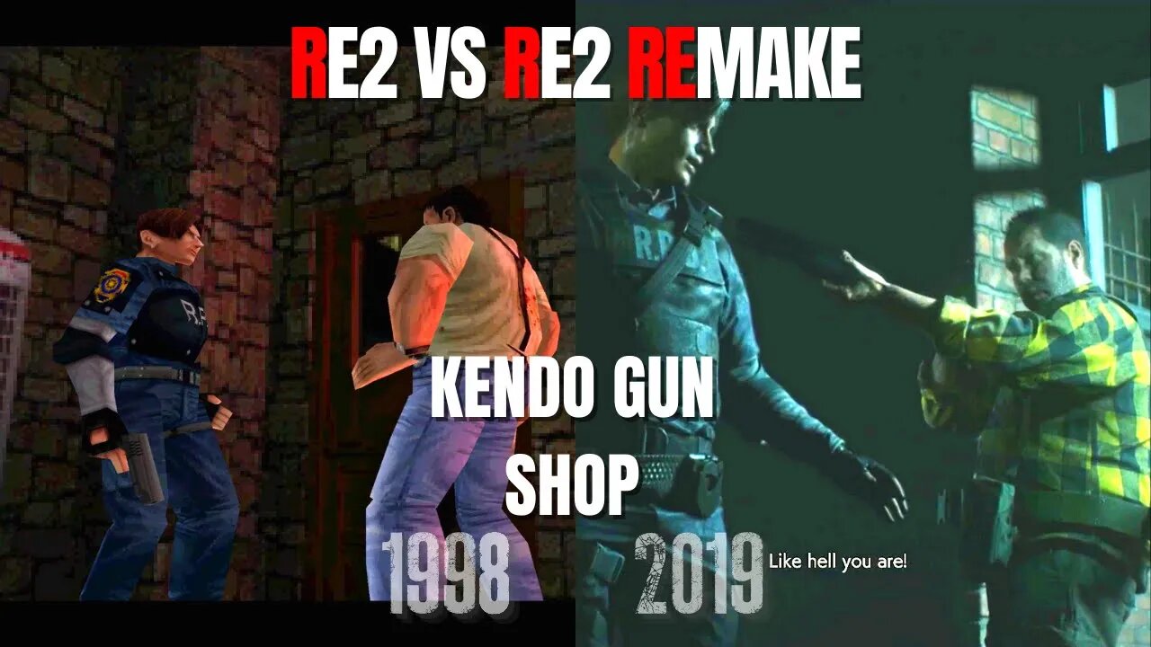 RE2 vs RE2 Remake: Kendo Gun Shop