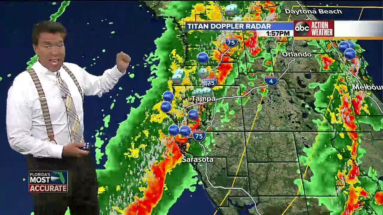 Bands of heavy rain roll through Tampa Bay area