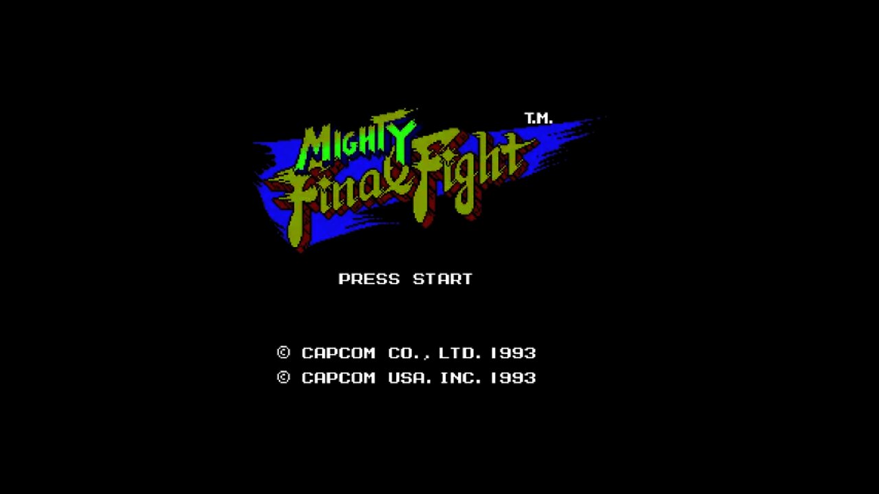 Mighty Final Fight Title Screen.