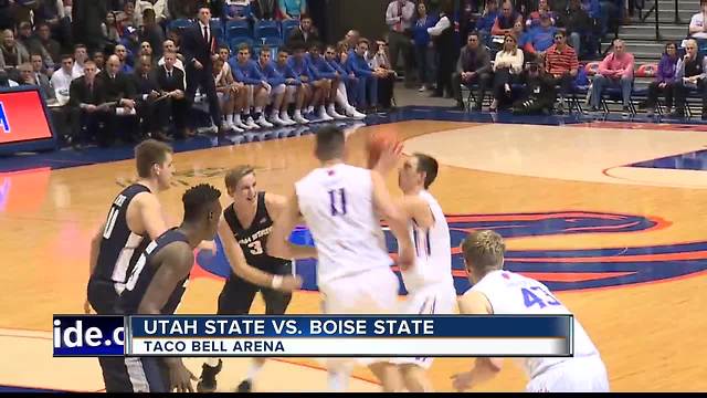 BSU holds off Utah State 71-67 behind Hutchison