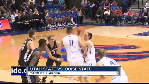 BSU holds off Utah State 71-67 behind Hutchison