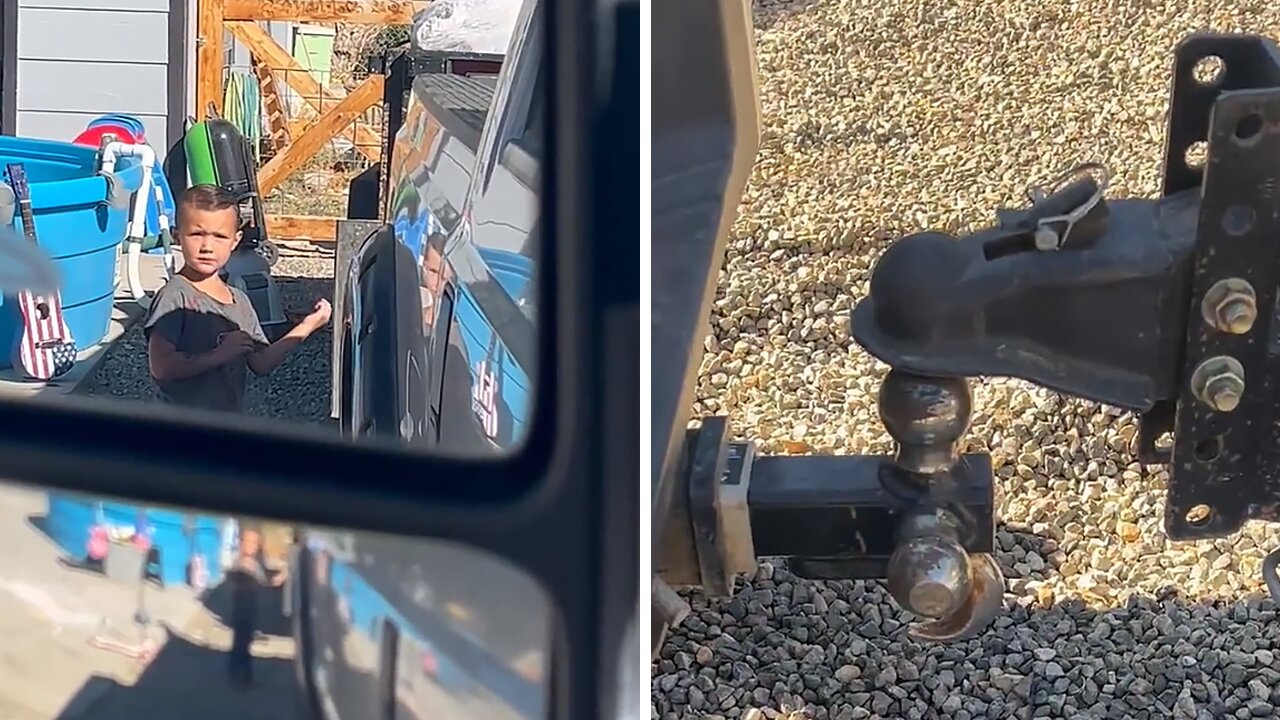 Kid Crushes At Helping Dad Hitch Truck To Trailer