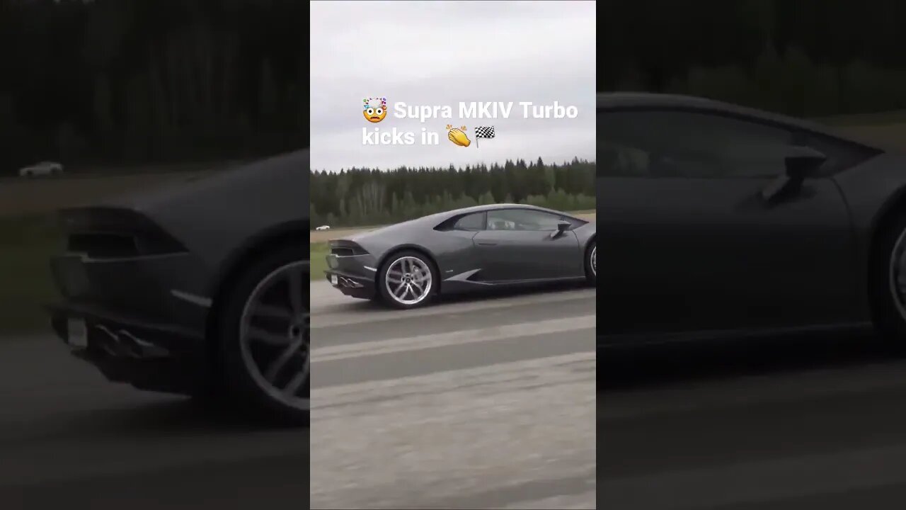 Toyota Supra MKIV brutalizes Lambo Huracan turbo kicks in #toyota #supra #mkiv #lambo #lamborghini