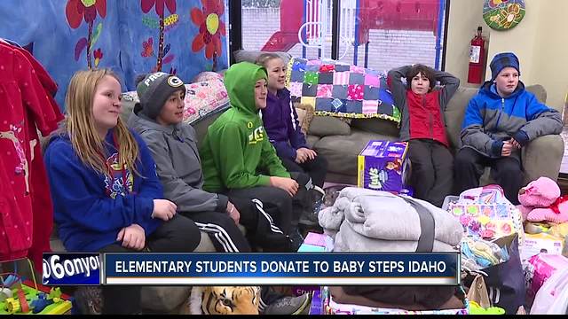 Elementary students donate to Baby Steps Idaho