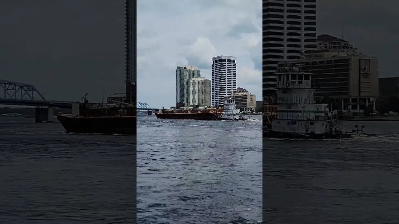 A barge on the river in Jacksonville Florida May 31 2023 #railfanrob #rrmrailvideos