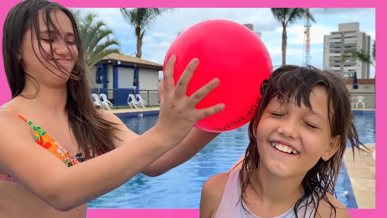 DESAFIO DA PISCINA COM BOLA ! 3 irmãs demais