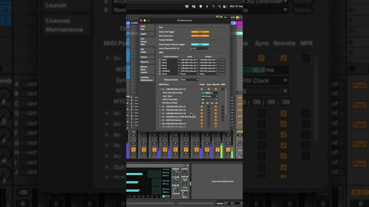 Ext Midi Clock Slave of Live , Problematic Start and Sync 😧 Switching to Audio based Sync next Jam