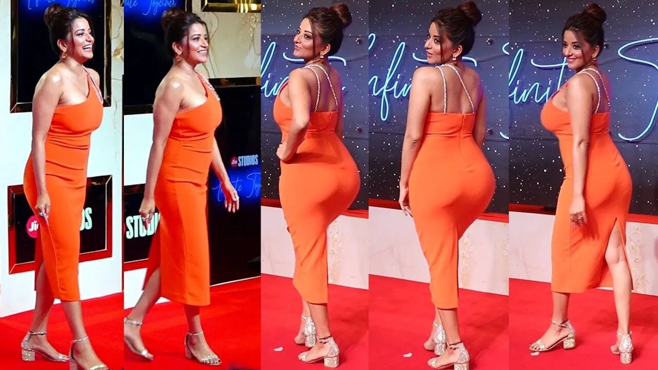 Bhojpuri BOOM BOOM 😱😲 Monalisa Flaunts Her Huge Figure In Red Bodycon Outfit At Jio Event