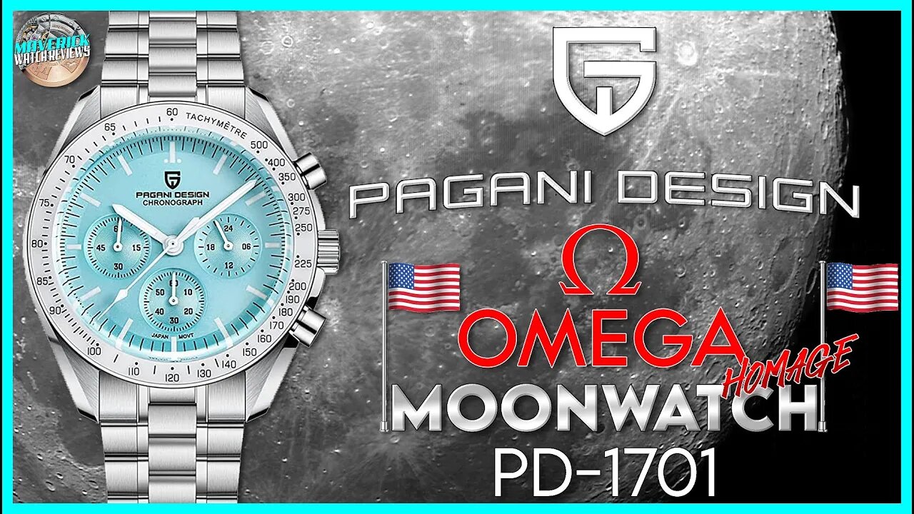 Incredible Quality! | Pagani Design 1701 Omega Moon Watch 100m MecaQuartz Chrono Unbox & Review