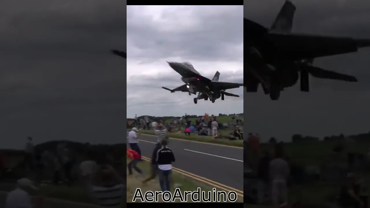 Watch #Jet #F16 Pilot Landing Full Speed Over People Heads #Aviation #AeroArduino