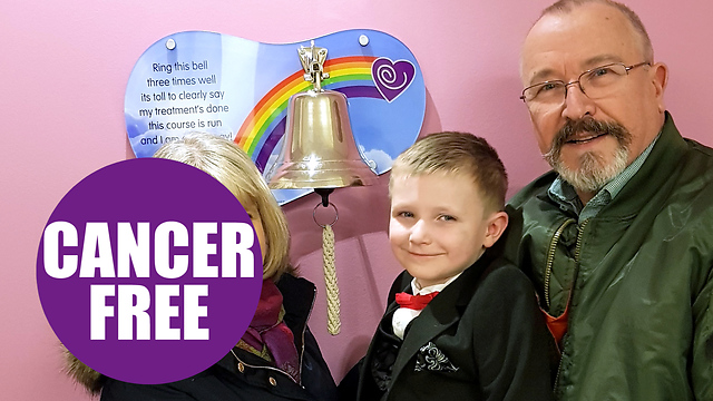 Brave boy rings the end of cancer treatment bell