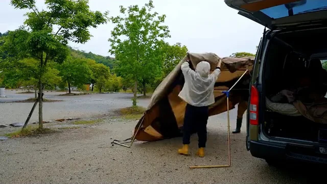 Healing # in # the # Rain # # RV # Camping # # Family # Version # Outdoor # camping # in # Japan,