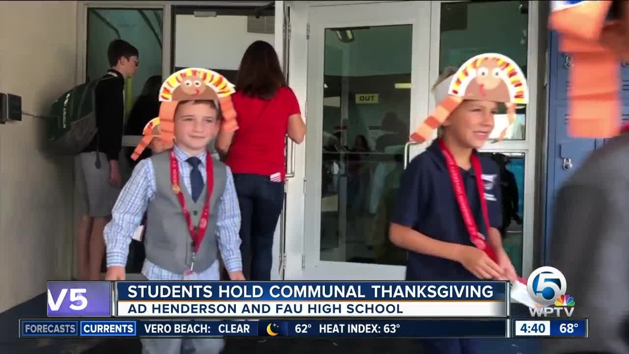 Students hold communal Thanksgiving at AD Henderson and FAU High School