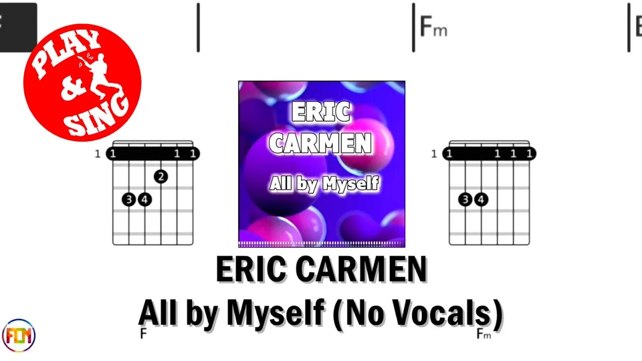 ERIC CARMEN All by Myself FCN GUITAR CHORDS & LYRICS NO VOCALS