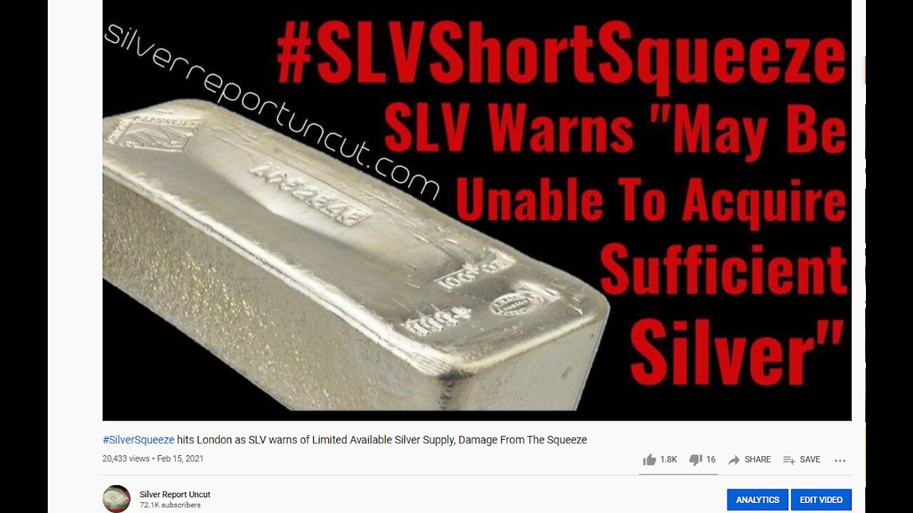 #SilverSqueeze​ hits London as SLV warns of Limited Available Silver Supply, Damage From The Squeeze