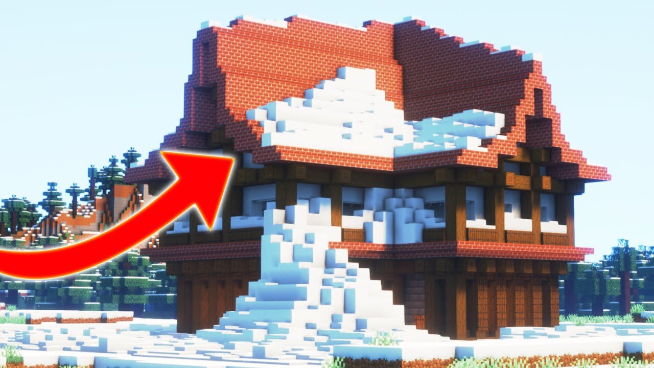 Winter House in Minecraft - Cinematic Timelapse