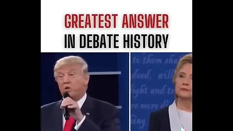 Greatest Answer in Debate History from Donald Trump