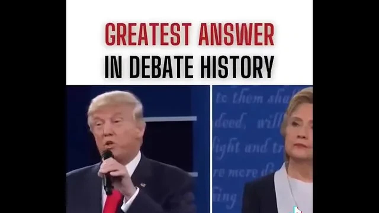 Greatest Answer in Debate History from Donald Trump