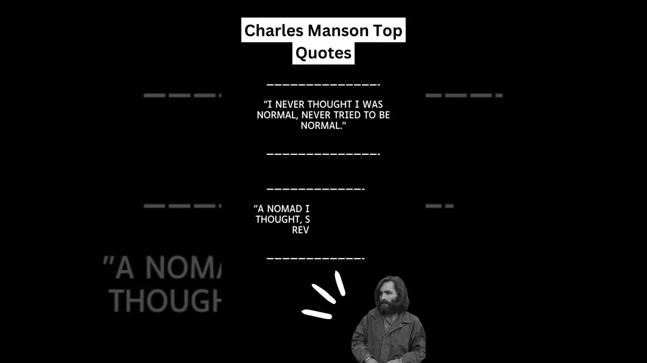 Charles Manson Quotes! #quotes #crime #truecrime #criminal #charlesmanson #shorts #horrorshorts