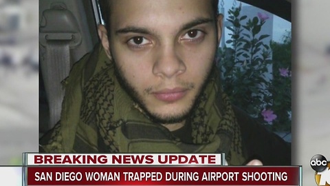San Diego woman trapped during airport shooting