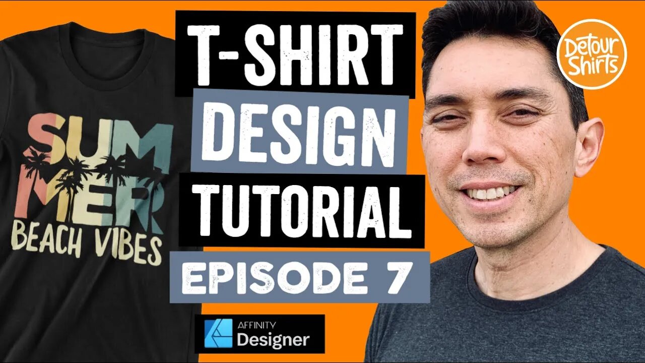 How to Design a TShirt #7 | Summer Beach Vibes 2020 Vintage Style Shirt using Affinity Designer