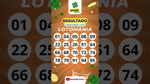 🍀 Resultado LOTOMANIA 2420 | Sentindo Sorte #shorts