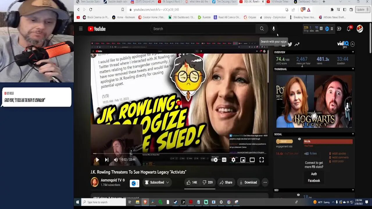 Watching the James O' Keef farewell speech.