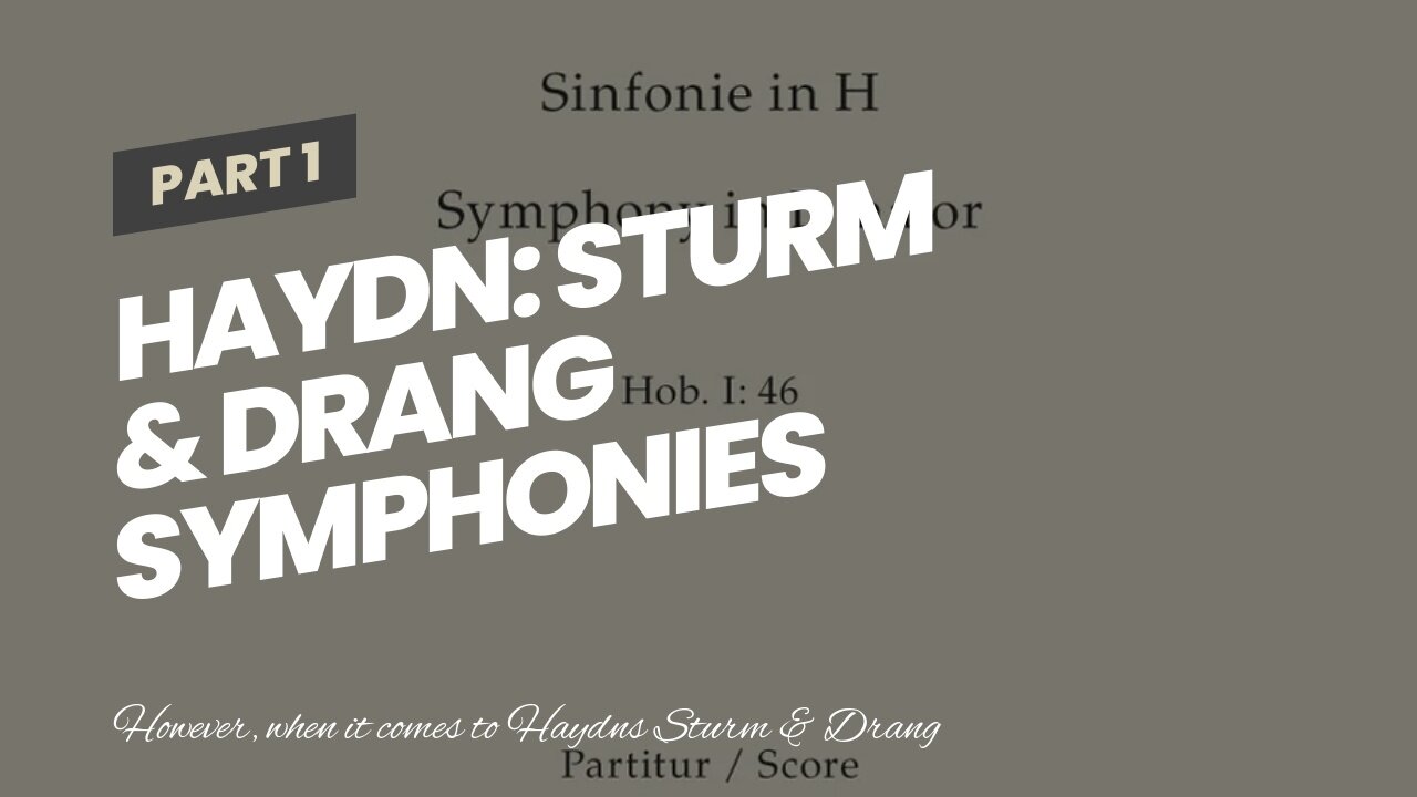 Haydn: Sturm & Drang Symphonies