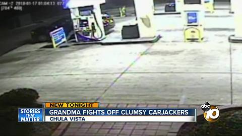 Grandma fights off clumsy carjackers in Chula Vista