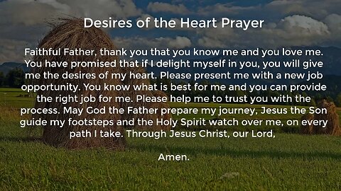 Desires of the Heart Prayer (Prayer for a New Job Opportunity)