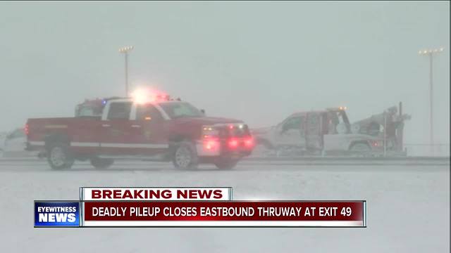 Deadly pileup closes Eastbound Thruway at Exit 49