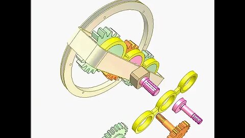 2488 Car differential with gear and parallelogram mechanism